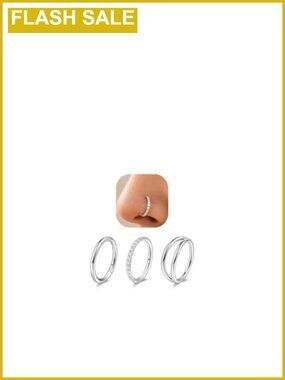 Titanium Nose Ring Hoop Set 3 Styles 18G Clicker Piercing Jewelry